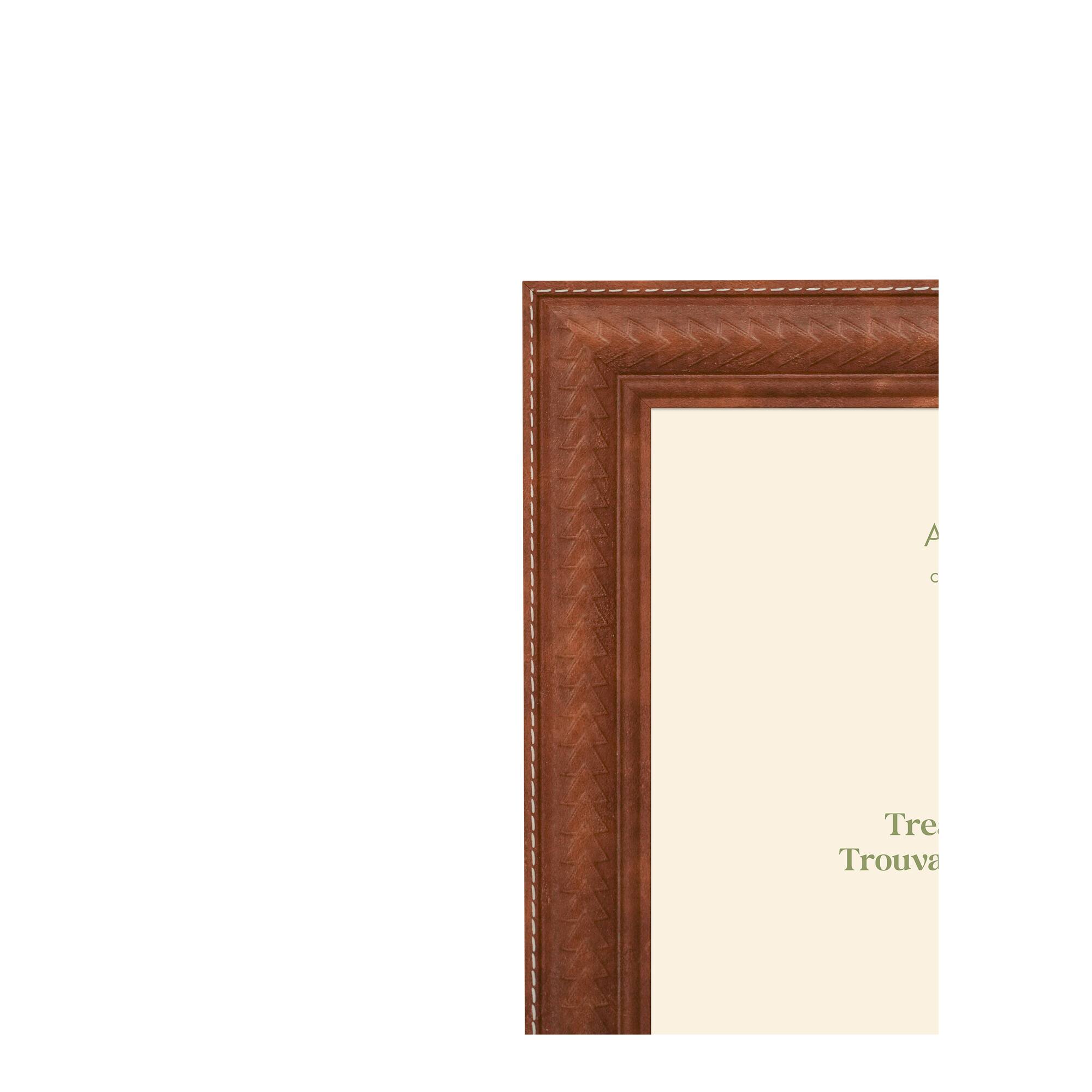 8" x 10" Brown Triangle Pattern Faux Leather Tabletop Frame, Treasured Finds by Ashland®
